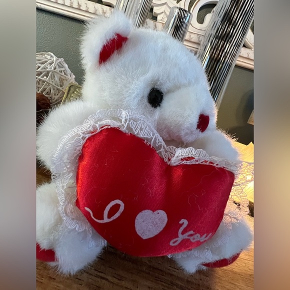 Royal Plush I Love You Heart Bear with White Lace ~ 6” of Cuteness ❤️ Vintage 🧸 - Picture 4 of 16
